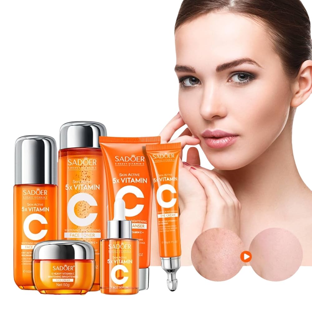 SADOER 5x ビタミンC スキンケア ギフトボックス6点セット Amazon.com: For SADOER 5X Vitamin C Skin Care Gift Box Set